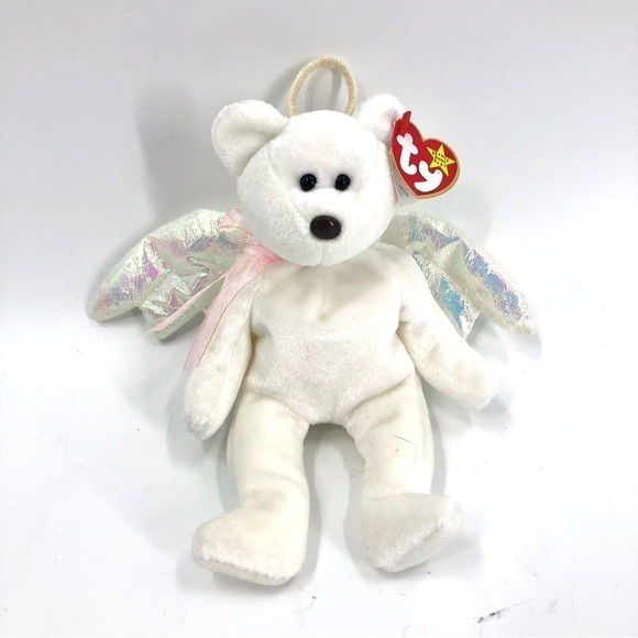 Retired 1998 Ty Beanie Babies Halo Angel Bear Wings Tag Attached Errors Rare - Picture 13 of 13